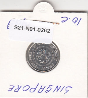 S21-N01-0262 Singapore 10 Cents UNC 1989 KM51