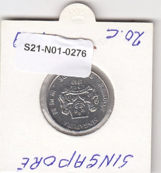 S21-N01-0276 Singapore 20 Cents VF 1989 KM52