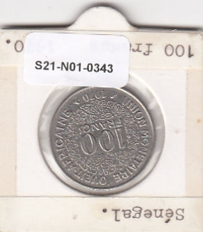 S21-N01-0343 Western African States 100 Francs VF 1970 KM4