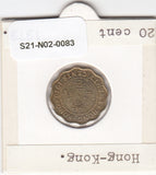 S21-N02-0083 Hong Kong 20 Cents VF 1979 KM36
