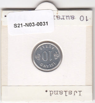 S21-N03-0031 Iceland 10 Aurar XF/UNC 1974 KM10a