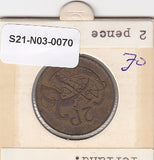 S21-N03-0070 Ierland 2 Pence VF 1971 KM21