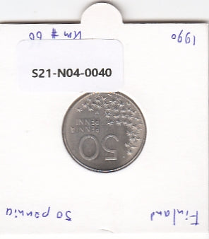 S21-N04-0040 Finland 50 Pennia VF 1990 KM66