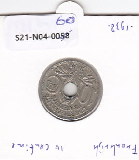 S21-N04-0060 France 10 centimes VF/XF 1938 KM889.1