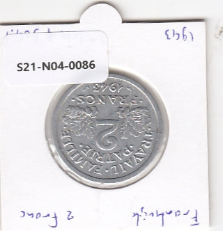 S21-N04-0086 France 2 Francs  VF+ 1943 KM904,1