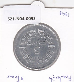 S21-N04-0093 France 5 Francs  VF 1949 KM888.b