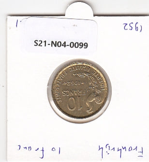 S21-N04-0099 France 10 Francs  VF+ 1952 KM915.1