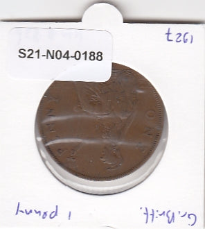 S21-N04-0188 United Kingdom 1 penny VF 1927 KM827