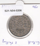 S21-N04-0206 United Kingdom 2 Shillings VF 1950 KM878