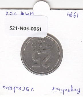 S21-N05-0061 Argentina 25 Centavos VF 1994 KM110a
