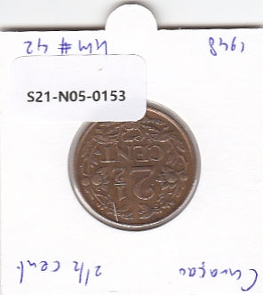 S21-N05-0153 Curacao 2 1/2 Cent VF 1948 KM42