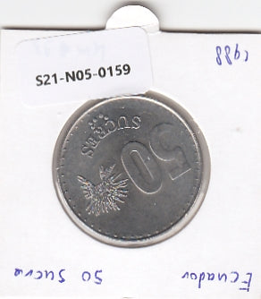 S21-N05-0159 Ecuador 50 Sucres XF/UNC 1988 KM93