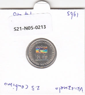 S21-N05-0213 Venezuela 25 centimos VF/XF 1965 Y40
