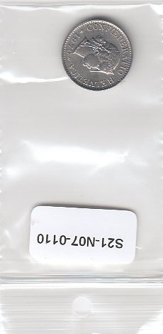 S21-N07-0110 Switzerland 5 Rappen  VF/XF 1970 KM26