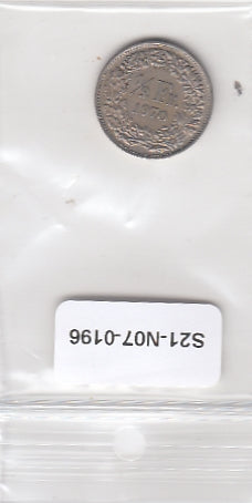 S21-N07-0196 Switzerland 1/2 Franc VF 1970 KM23a