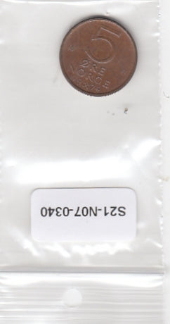 S21-N07-0340 Norway 5 Ore VF 1974 KM415
