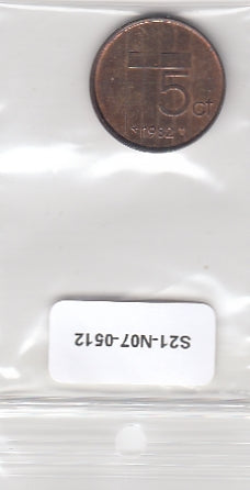 S21-N07-0512 Netherlands 5 Cent VF/XF 1982 KM202