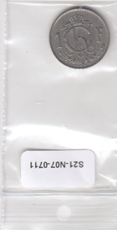 S21-N07-0711 Luxembourg 1 Franc VF 1952 KM46.2