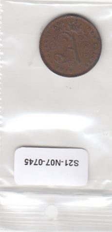 S21-N07-0745 Belgium 2 Centimes VF 1912 KM64   Waals
