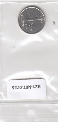 S21-N07-0755 Belgium 1 Franc XF 1996 KM187   Waals
