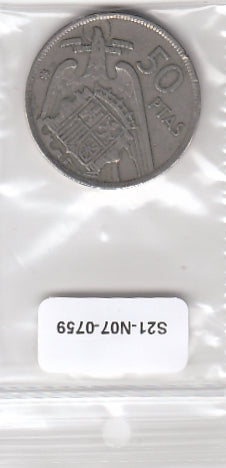 S21-N07-0759 Spain 50 Pesetas VF 1957 KM788 *(59)