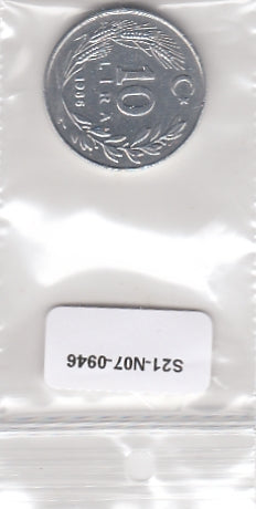 S21-N07-0946 Turkey 10 Lira XF 1986 KM964
