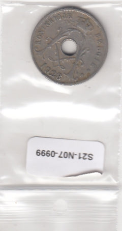 S21-N07-0999 Belgium 25 Centimes FI/VF 1928 KM69   Vlaams