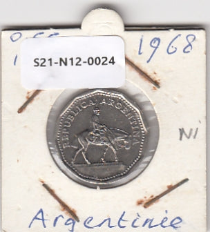S21-N12-0024 Argentina 10 Pesos UNC 1968 KM60