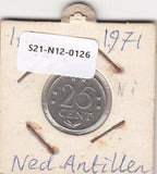 S21-N12-0126 Antilles 25 Cent VF 1971 KM11
