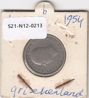 S21-N12-0213 Greece 2 Drachmai FI 1954 KM82