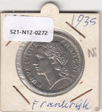 S21-N12-0272 France 5 Franc VF 1935 KM888