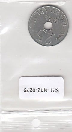 S21-N12-0279 Denmark 25 Ore VF 1973 KM861