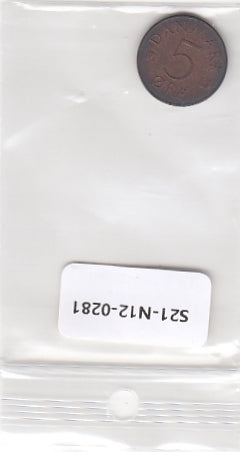 S21-N12-0281 Denemarken 5 Ore Zeer Fraai 1977 KM859