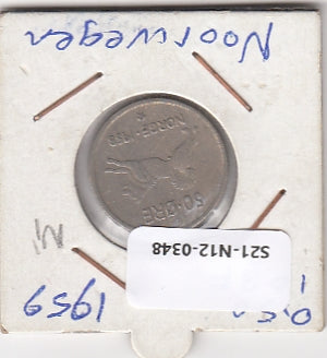 S21-N12-0348 Norway 50 ore VF 1958 KM408