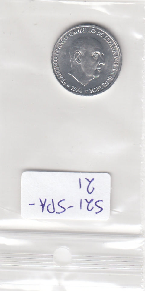 S21-SPA-0021-M99 Spain 50 centimos 1966 *67 KM795 UNC
