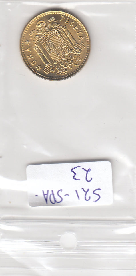 S21-SPA-0023-M43 Spain 1 peseta 1975 *77 KM806 UNC