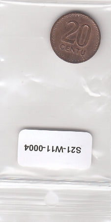 S21-W11-0004 Lihhuania 20 Centu VF+ 1991 KM89