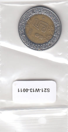 S21-W13-0011 Mexico 5 Pesos VF 2005 KM605