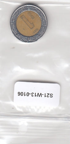 S21-W13-0106-M20 Mexico 1 peso VF 1997 KM603