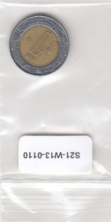 S21-W13-0110-M04 Mexico 1 peso VF 2001 KM603
