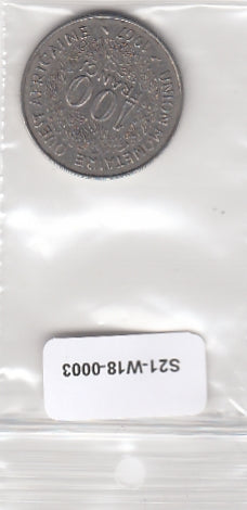 S21-W18-0003 West African States (BCEAO) 100 Francs VF 1967 KM4