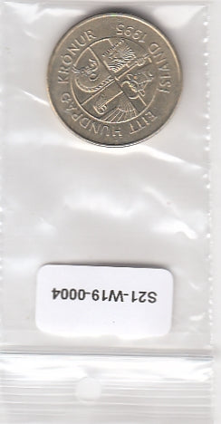 S21-W19-0004 Iceland 100 Kronur VF 1995 KM35