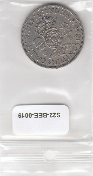 S22-BEE-0019 United Kingdom Two Shillings VF 1948 KM865