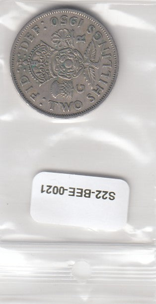 S22-BEE-0021 United Kingdom Two Shillings VF 1950 KM868