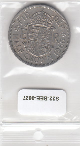 S22-BEE-0027 United Kingdom Half Crown VF 1960 KM907