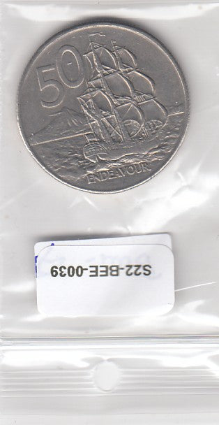 S22-BEE-0039 New Zealand 50 Cents VF 1980 KM37