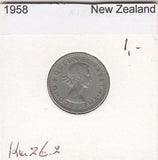 S22-BEE-0048 New Zealand 6 Pence VF+ 1958 KM26.1