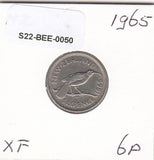 S22-BEE-0050 Nieuw-Zeeland 6 Pence Zeer Fraai+ 1965 KM26.1