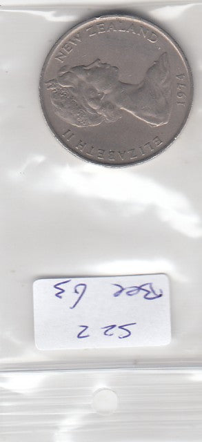 S22-BEE-0063 Nieuw-Zeeland 20 cent ZF 1974 KM36.1
