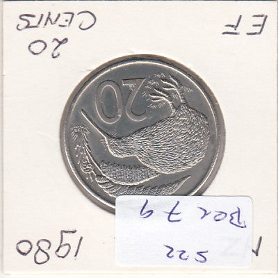 S22-BEE-0079 Nieuw-Zeeland 20 cent XF 1980 KM36.1